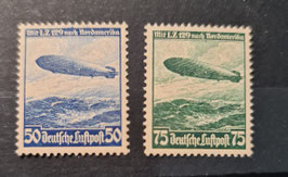 1936 Luftpostmarken Zeppelin 50 und 75 Pfg.