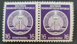 1954 Dienstmarke der Verwaltungspost 16 Pfg schwärzlichviolett , Odr Zirkelbogen nach links Originaldruck **