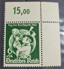 1941 Tag der Briefmarke Eckrand oben rechts