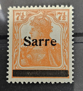 1920 Germania Aufdruckausgabe 7 1/2 Pfennig hellrötlichorange Type I a PF M