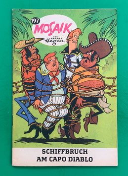 Original Mosaik der Digedags Nr. 197 Schiffbruch am Capo Diablo April 1973 Amerika-Serie exzellenter Zustand mit Abostempel