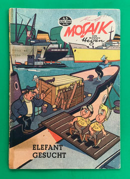 Original Mosaik der Digedags Nr. 43 Elefant gesucht Juni 1960 Weltraum-Serie