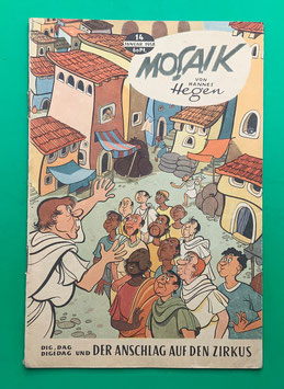 Original Mosaik der Digedags Nr. 14 Der Anschlag auf den Zirkus Januar 1958 Römer-Serie