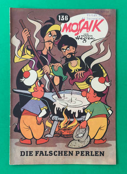 Original Mosaik der Digedags Nr. 136 Die falschen Perlen März 1968 Runkel-Serie exzellenter Zustand mit Abostempel