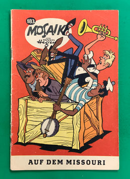 Original Mosaik Digedags Schwarzdruck schwarze Serie Nr. 183 Auf dem Missouri Februar 1972