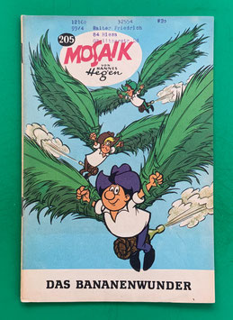 Original Mosaik der Digedags Nr. 205 Das Bananenwunder Dezember 1973 Amerika-Serie exzellenter Zustand mit Abostempel