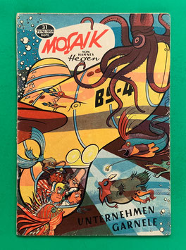 Original Mosaik der Digedags Nr. 31 Unternehmen Garnele Juni 1959 Weltraum-Serie