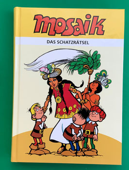 Original Mosaik Abrafaxe Hardcover Klassik-Ausgabe 1981 Das Schatzrätsel inkl. 16-seitiger Beilage mit Skizzen und Figuren neuwertiger Zustand