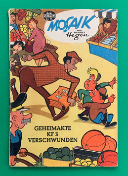 Original Mosaik der Digedags Nr. 44 Geheimakte KF 3 verschwunden Juli 1960 Weltraum-Serie