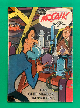 Original Mosaik der Digedags Nr. 41 Das Geheimlabor im Stollen 5 April 1960 Weltraum-Serie