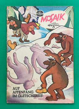 Original Mosaik der Digedags Nr. 67 Auf Affenfang im Gletschereis Juni 1962 Weltraum-Serie
