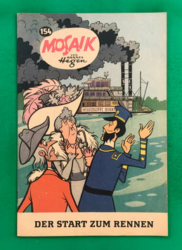 Original Mosaik der Digedags Nr. 154 Der Start zum Rennen September 1969 Amerika-Serie