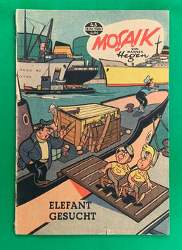 Original Mosaik der Digedags Nr. 43 Elefant gesucht Juni 1960 Weltraum-Serie