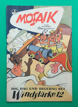 Original Mosaik Digedags Nr. 2 Bei Windstärke 12 März 1956 Orient-Südsee-Serie
