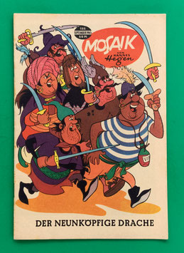 Original Mosaik der Digedags Nr. 106 Der neunköpfige Drache September 1965 Runkel-Serie exzellenter Zustand mit Abostempel