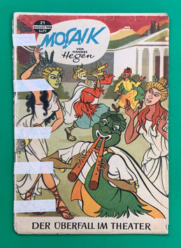 Original Mosaik der Digedags Nr. 21 Der Überfall im Theater August 1958 Römer-Serie