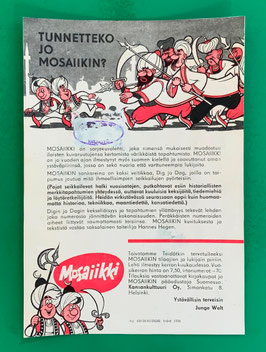 Original Mosaik der Digedags Export Finnland finnische Beilage zur Nr. 10/63