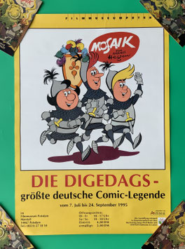 Mosaik Digedags Plakat "Die Digedags - größte deutsche Comic-Legende" Antenne Brandenburg 1995