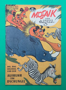 Original Mosaik der Digedags Nr. 11 Aufruhr im Dschungel Oktober 1957 Orient-Südsee-Serie