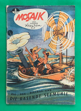 Original Mosaik der Digedags Nr. 8 Die rasende Seemühle Juli 1957 Orient-Südsee-Serie