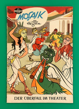 Original Mosaik der Digedags Nr. 21 Der Überfall im Theater August 1958 Römer-Serie
