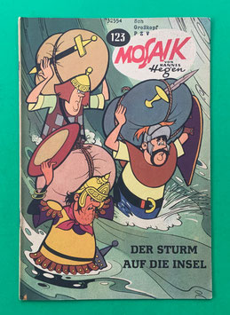 Original Mosaik der Digedags Nr. 123 Der Sturm auf die Insel Februar 1967 Runkel-Serie exzellenter Zustand mit Abostempel