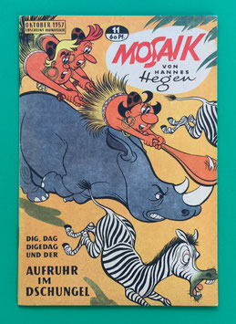 Original Mosaik Digedags Nr. 11 Aufruhr im Dschungel Oktober 1957 Orient-Südsee-Serie