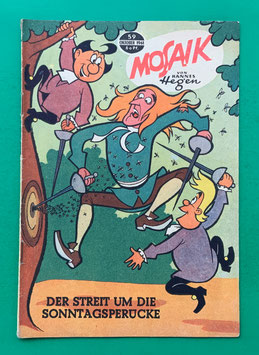 Original Mosaik der Digedags Nr. 59 Der Streit um die Sonntagsperücke Oktober 1961 Erfinder-Serie