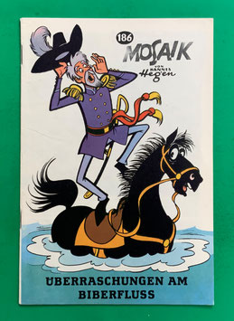 Original Mosaik der Digedags Schwarzdruck schwarze Serie Nummer 186 auf Exportpapier