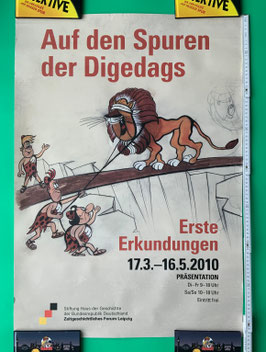 Mosaik Digedags Plakat zur Ausstellung des Zeitgeschichtlichen Forums Leipzig "Auf den Spuren der Digedags" 2010