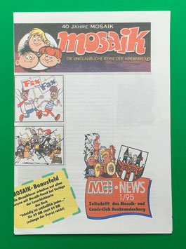 Original Fanzine MCC-News 1/95 Neubrandenburger Mosaik und Comic Club 1995 Auflage nur 100 Stück