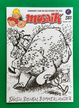 Mosaik Abrafaxe Nr. 585 September 2024 Variant Variantheft schwarz-weiß s/w zum Tag der offenen Tür