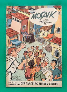 Original Mosaik der Digedags Nr. 14 Der Anschlag auf den Zirkus Januar 1958 Römer-Serie
