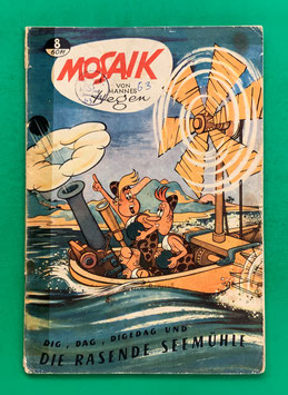 Original Mosaik der Digedags Nr. 8 Die rasende Seemühle Juli 1957 Orient-Südsee-Serie