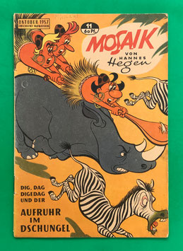 Original Mosaik der Digedags Nr. 11 Aufruhr im Dschungel Oktober 1957 Orient-Südsee-Serie