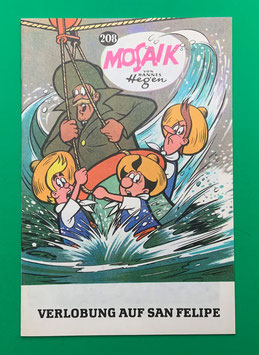 Original Mosaik Digedags Exportheft Nr. 208 Verlobung auf San Felipe März 1974 Amerika-Serie Flibustier-Kapitel