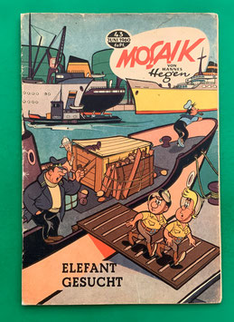 Original Mosaik der Digedags Nr. 43 Elefant gesucht Juni 1960 Weltraum-Serie