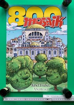 Mosaik Abrafaxe Poster zum 800. Heft "Jubel, Trubel, Abenteuer" Cover von Andreas Schulze