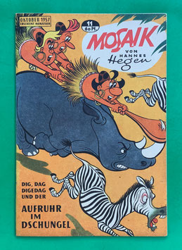 Original Mosaik der Digedags Nr. 11 Aufruhr im Dschungel Oktober 1957 Orient-Südsee-Serie