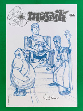 Mosaik Abrafaxe Grafik Unterschrift signiert Niels Bülow 2014