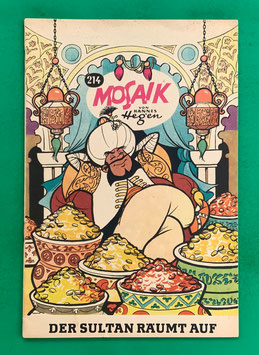 Original Mosaik der Digedags Nr. 214 Der Sultan räumt auf September 1974 Orient-Serie