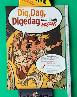 Mosaik Digedags kleines Plakat "Mosaik DDR-Comic Dieg, Dag, Digedag" 2012