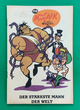 Original Mosaik der Digedags Nr. 198 Der stärkste Mann der Welt Mai 1973 Amerika-Serie exzellenter Zustand mit Abostempel