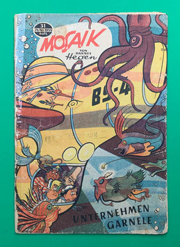 Original Mosaik der Digedags Nr. 31 Unternehmen Garnele Juni 1959 Weltraum-Serie