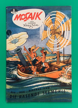 Original Mosaik Digedags Nr. 8 Die rasende Seemühle Juli 1957 Orient-Südsee-Serie