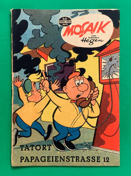 Original Mosaik der Digedags Nr. 40 Tatort Papageienstraße 12 März 1960 Weltraum-Serie