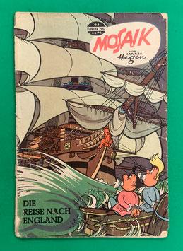 Original Mosaik der Digedags Nr. 63 Die Reise nach England Februar 1962 Erfinder-Serie