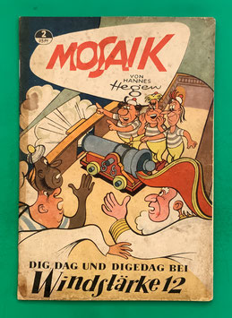 Original Mosaik der Digedags Nr. 2 Bei Windstärke 12 März 1956 Orient-Südsee-Serie