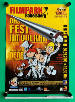 Mosaik Abrafaxe Poster Filmpark Babelsberg 25 Jahre Abrafaxe "Das Fest im Vulkan der Babelsberger Arena" 2000