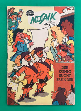 Original Mosaik der Digedags Nr. 55 Der König sucht Erfinder Juni 1961 Erfinder-Serie